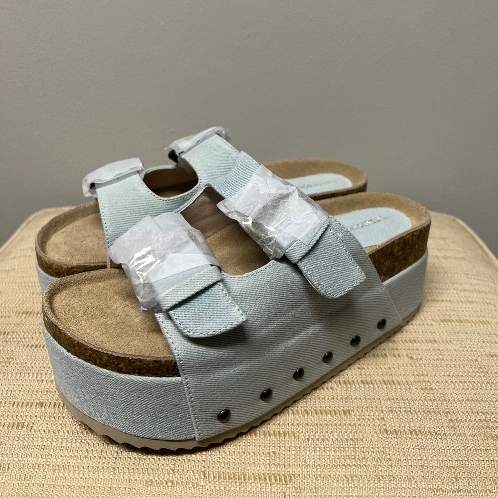 Chunky Platform Denim Sandals